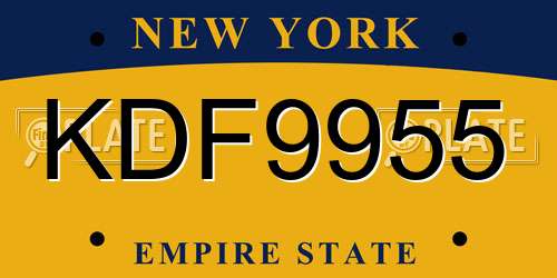 KDF9955 New York License Plate