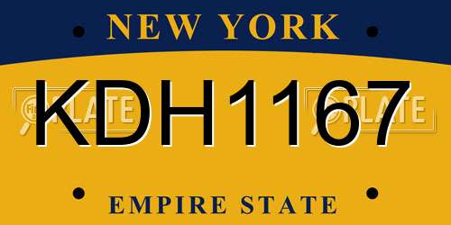 KDH1167 New York License Plate