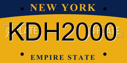KDH2000 New York License Plate