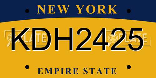 KDH2425 New York License Plate