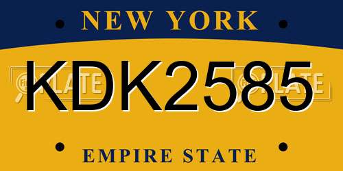 KDK2585 New York License Plate