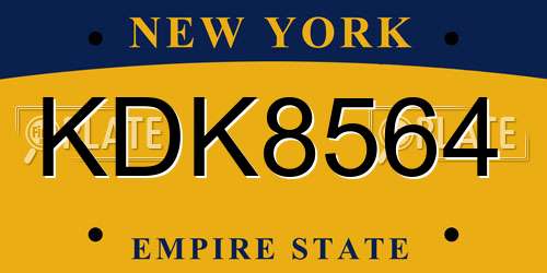 KDK8564 New York License Plate