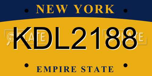KDL2188 New York License Plate