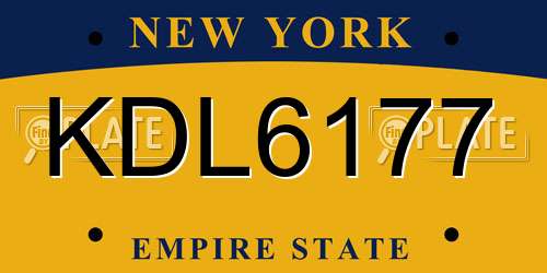 KDL6177 New York License Plate