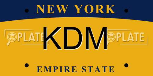 KDM New York License Plate
