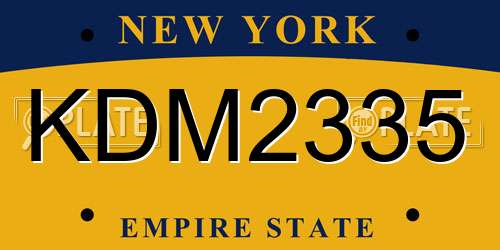 KDM2335 New York License Plate