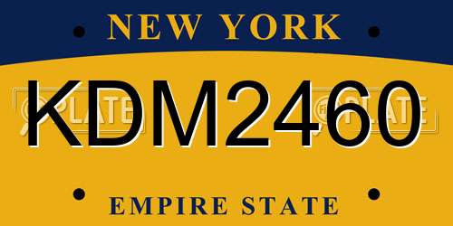 KDM2460 New York License Plate