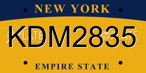 KDM2835 New York License Plate
