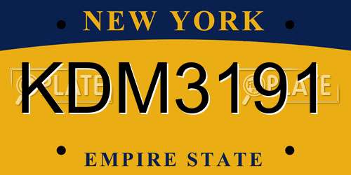 KDM3191 New York License Plate