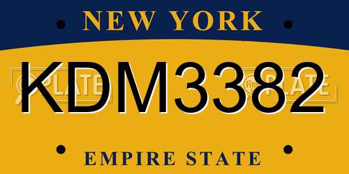KDM3382 New York License Plate