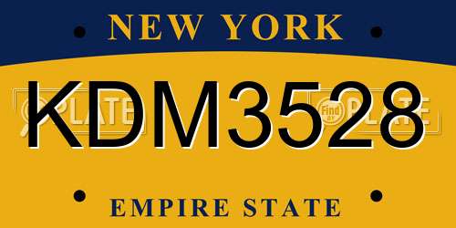 KDM3528 New York License Plate