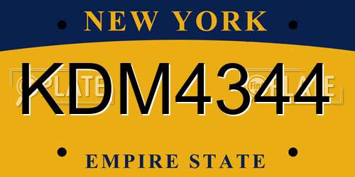 KDM4344 New York License Plate