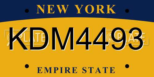 KDM4493 New York License Plate