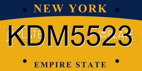 KDM5523 New York License Plate