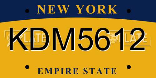 KDM5612 New York License Plate