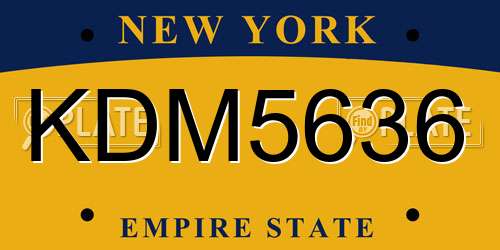 KDM5636 New York License Plate