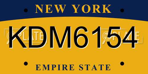 KDM6154 New York License Plate