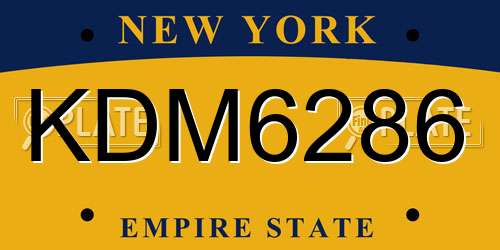 KDM6286 New York License Plate