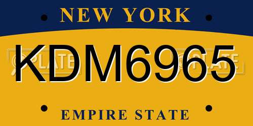 KDM6965 New York License Plate