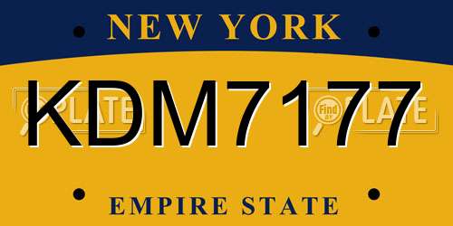 KDM7177 New York License Plate
