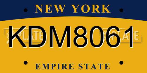 KDM8061 New York License Plate