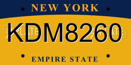 KDM8260 New York License Plate