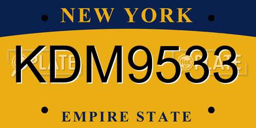 KDM9533 New York License Plate