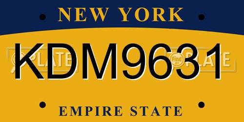 KDM9631 New York License Plate