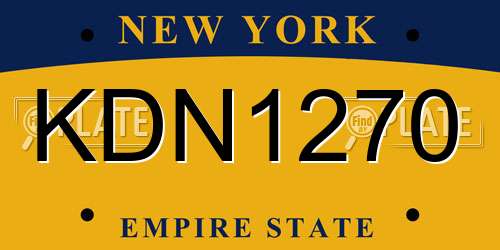 KDN1270 New York License Plate