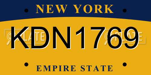 KDN1769 New York License Plate