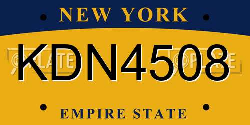 KDN4508 New York License Plate