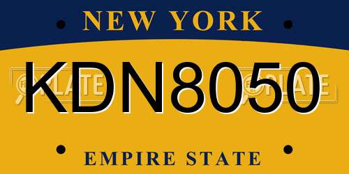 KDN8050 New York License Plate