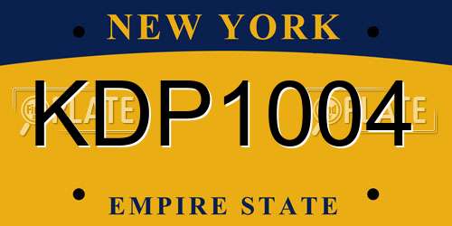 KDP1004 New York License Plate