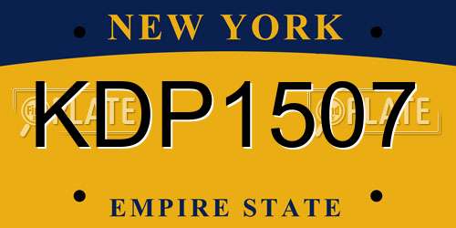 KDP1507 New York License Plate