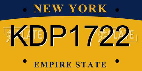 KDP1722 New York License Plate