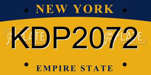 KDP2072 New York License Plate