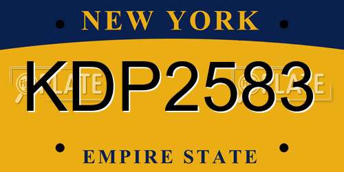 KDP2583 New York License Plate
