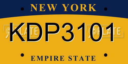 KDP3101 New York License Plate