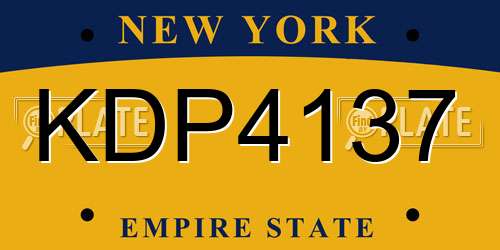 KDP4137 New York License Plate