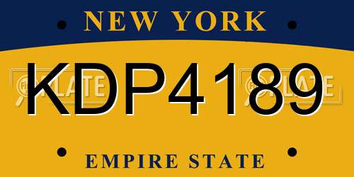 KDP4189 New York License Plate