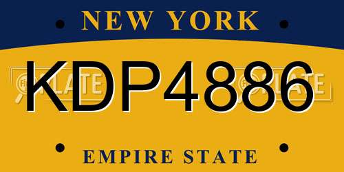 KDP4886 New York License Plate