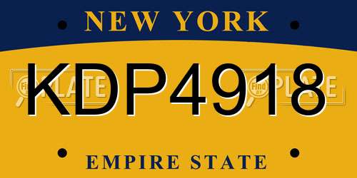 KDP4918 New York License Plate