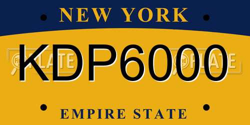 KDP6000 New York License Plate