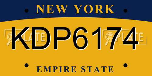 KDP6174 New York License Plate