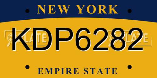 KDP6282 New York License Plate