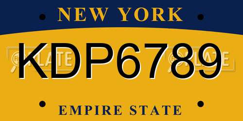 KDP6789 New York License Plate