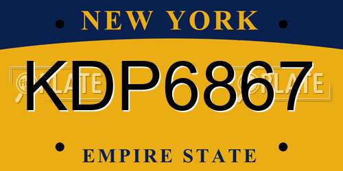 KDP6867 New York License Plate