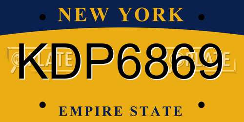 KDP6869 New York License Plate