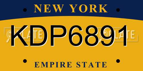 KDP6891 New York License Plate