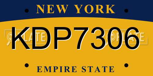 KDP7306 New York License Plate